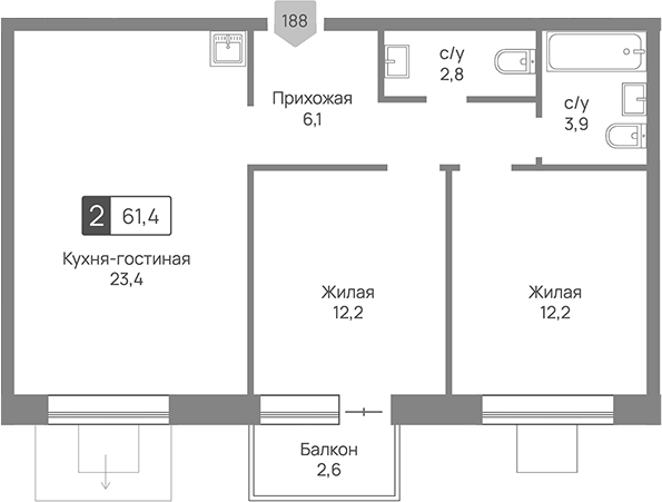 3-комн. Отрада 3