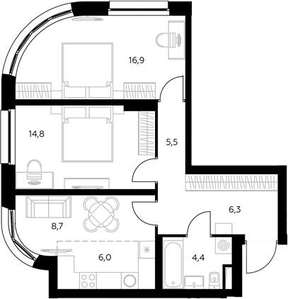2-комн. Адмирал