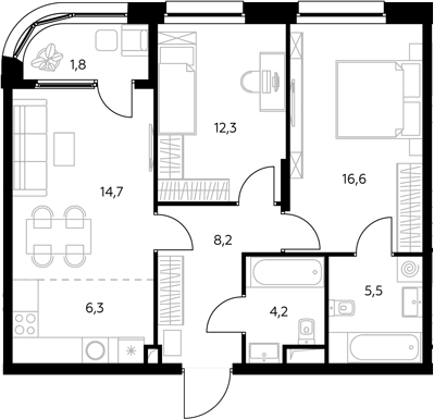 3-комн. Адмирал