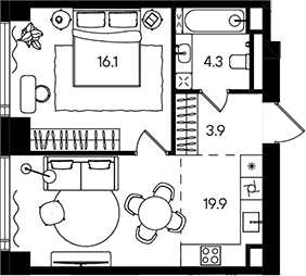 2-комн. СТОУН Блик