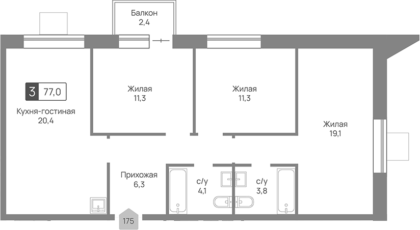4-комн. Отрада 3