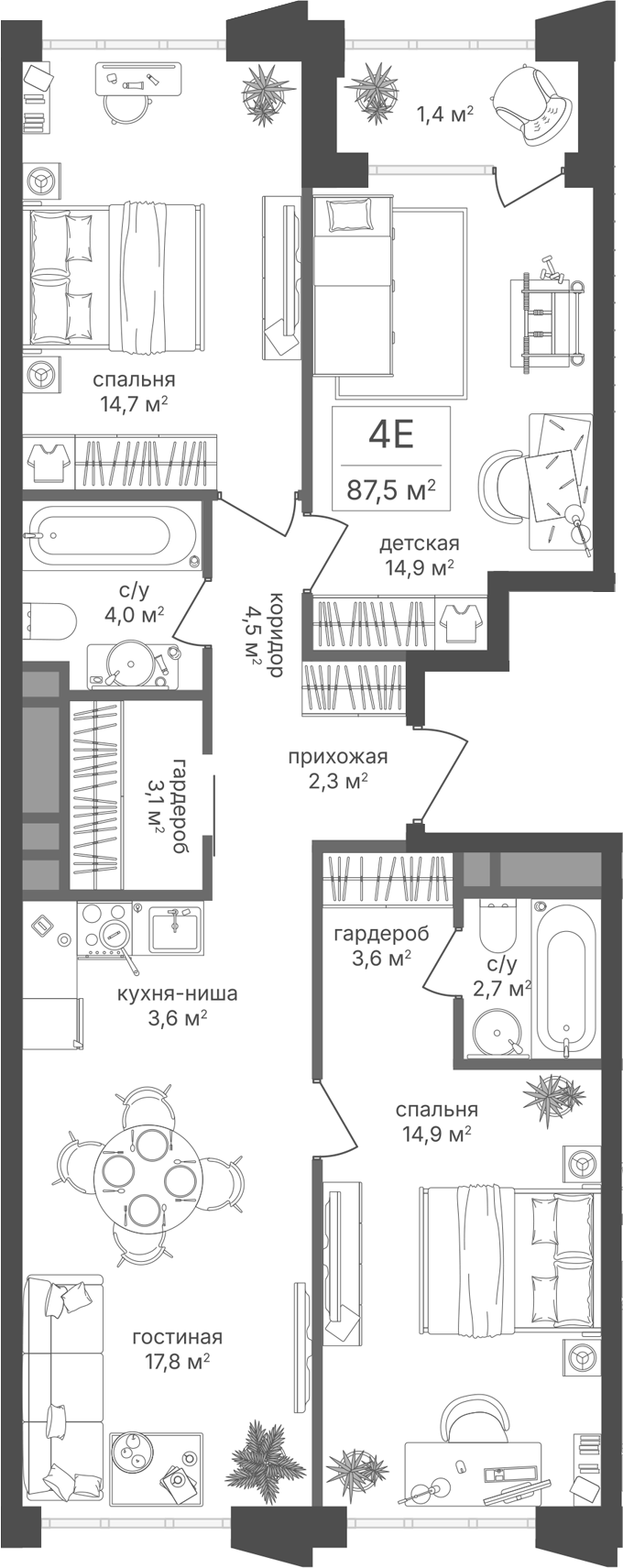 4-комн. Михалковский