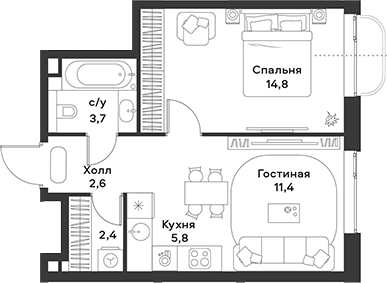 2-комн. АЛИА