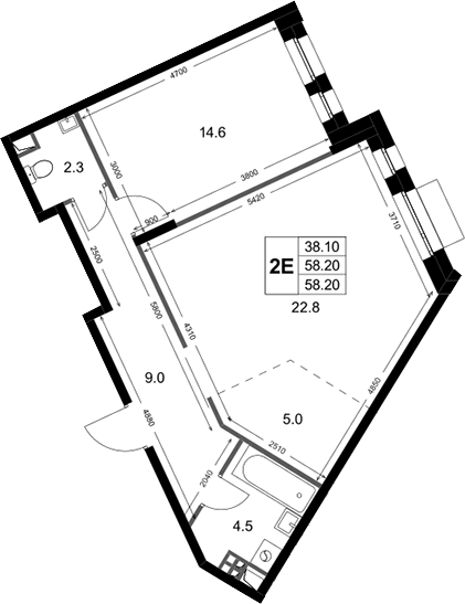 2-комн. Кореневский Форт 2.3