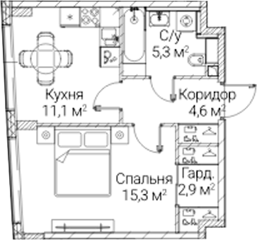 1-комн. СЕЗАР БУДУЩЕЕ