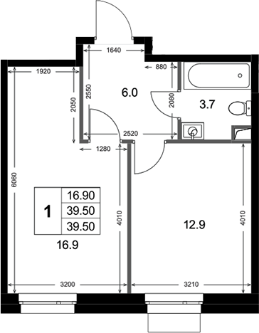1-комн., 39.5 м², 1/3 этаж, ЖК «Кореневский Форт 2.3»