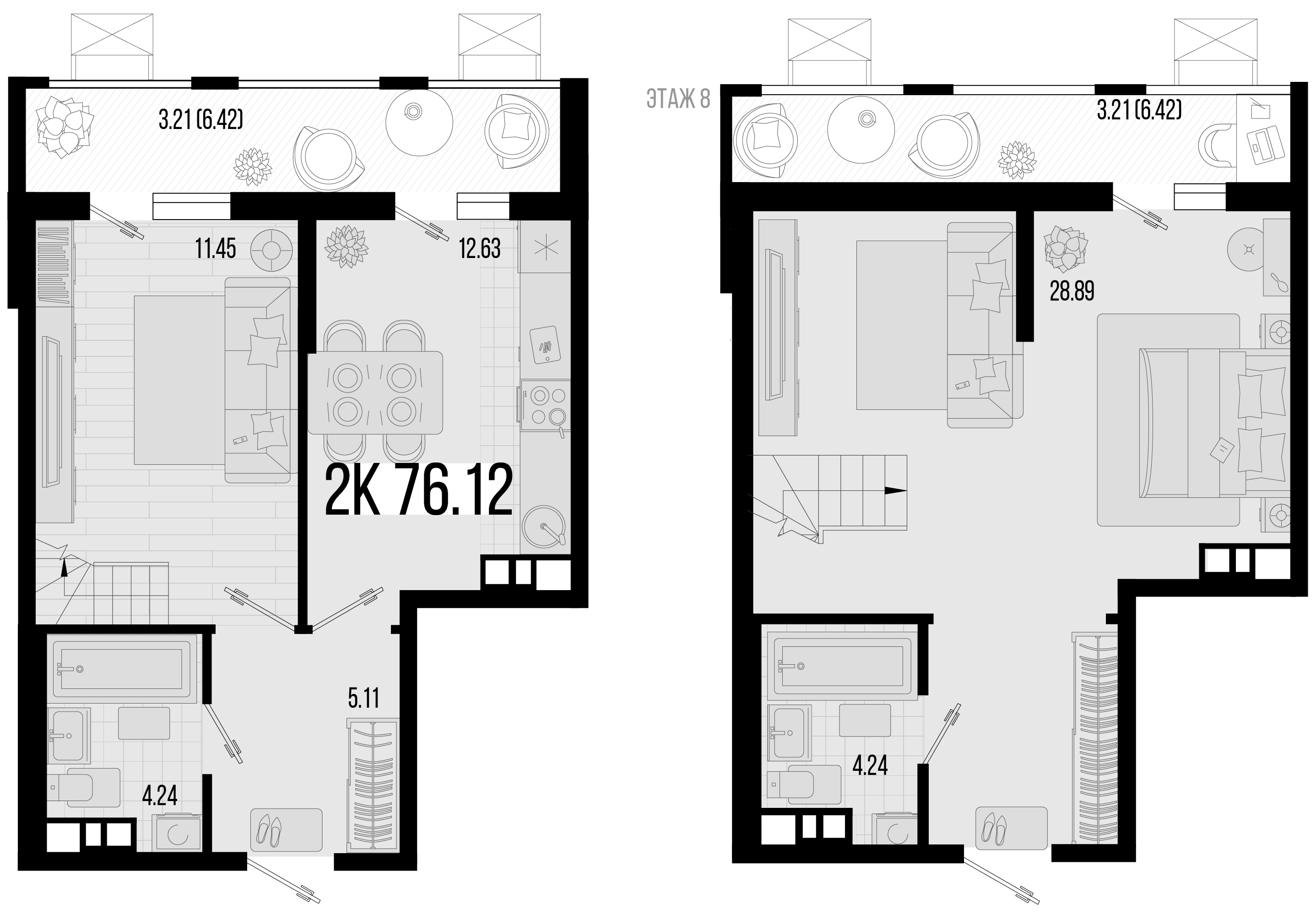 2-комн. квартира, 71.13 м² в ЖК Цветной бульвар — фото 2