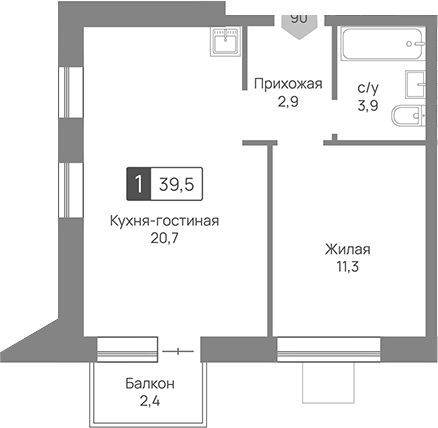 2-комн. Отрада 3