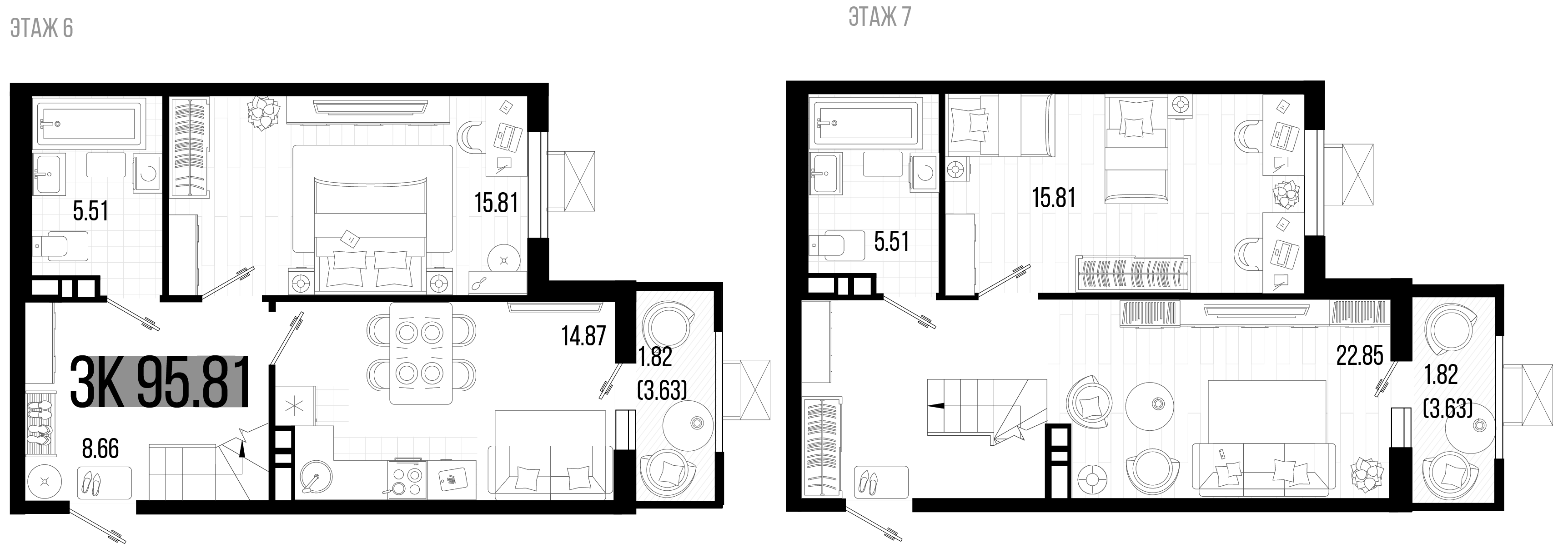 3-комн. квартира, 93.46 м² в ЖК Цветной бульвар — фото 2