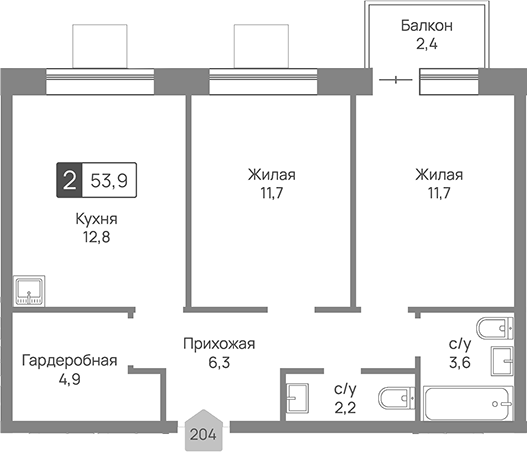 2-комн. Отрада 3
