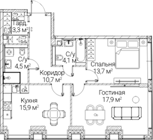 2-комн. СЕЗАР БУДУЩЕЕ