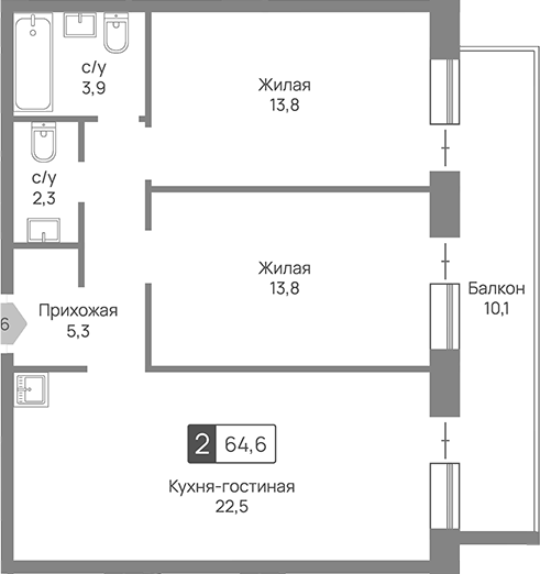 3-комн. Отрада 3