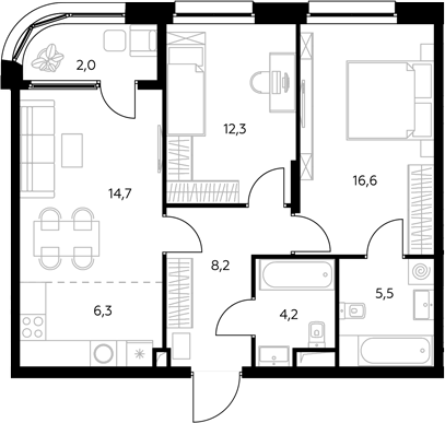 3-комн. Адмирал