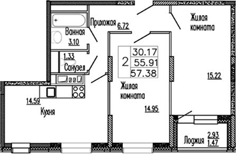 2-комн. Клевер
