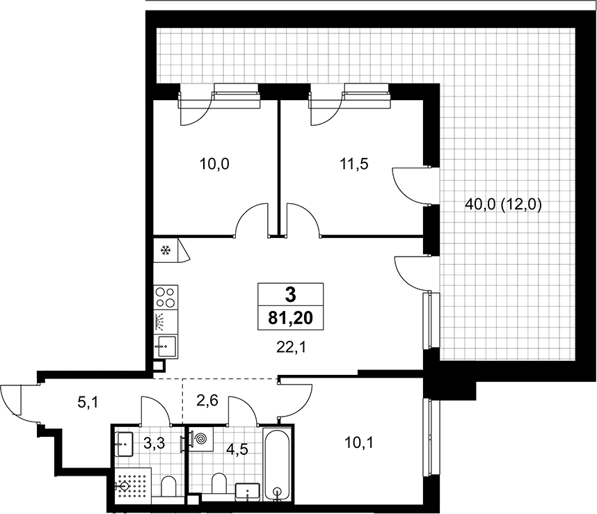 4+ комнаты, 69.2 м², 3/17 этаж, ЖК «Деснаречье»