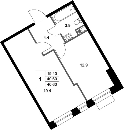 1-комн. Кореневский Форт 2.3