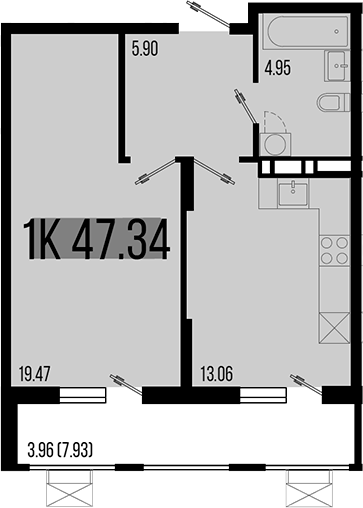 1-комн. квартира, 43.38 м² в ЖК Цветной бульвар — фото 2