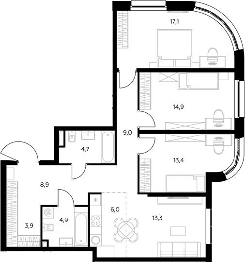 4-комн. Адмирал