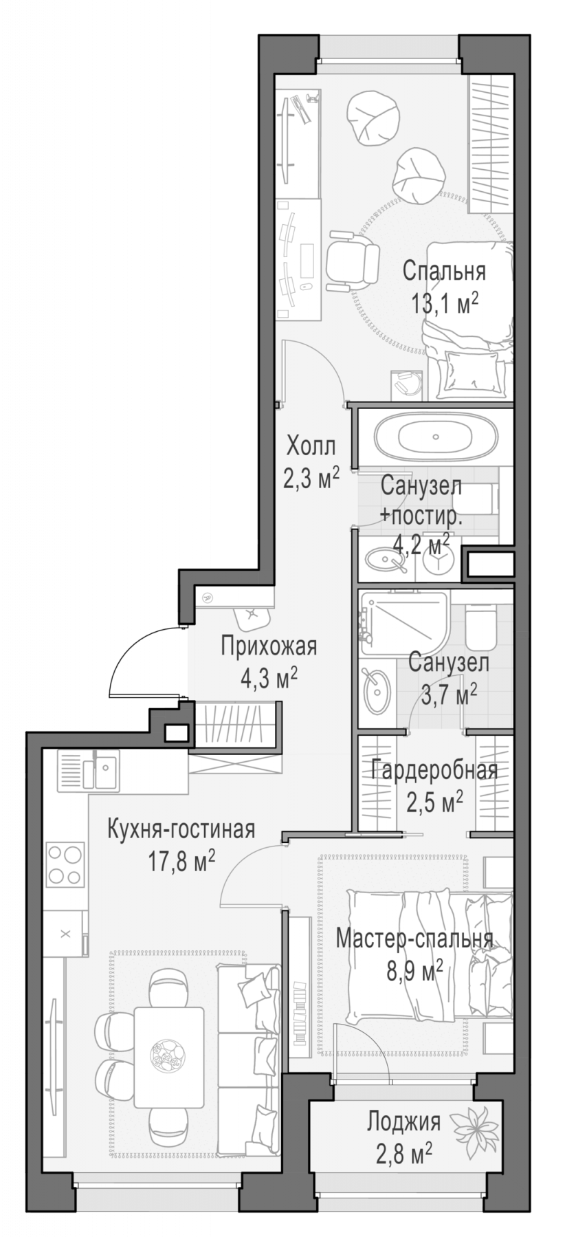 3-комн. Белый Град