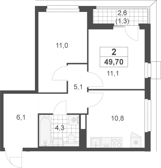 2-комн. Скандинавия