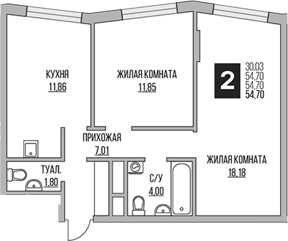 2-комн. Гранель Притяжение Сити