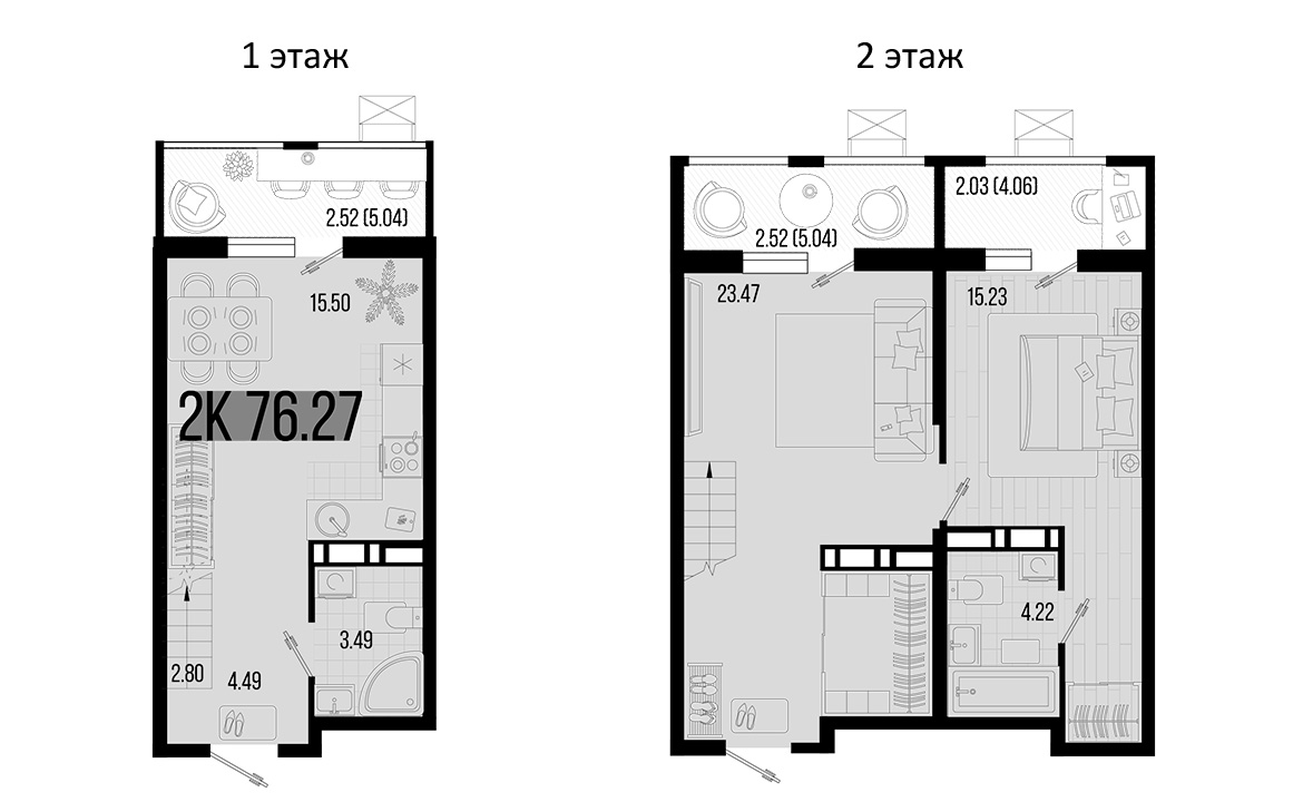 2-комн. квартира, 69.2 м² в ЖК Цветной бульвар — фото 2