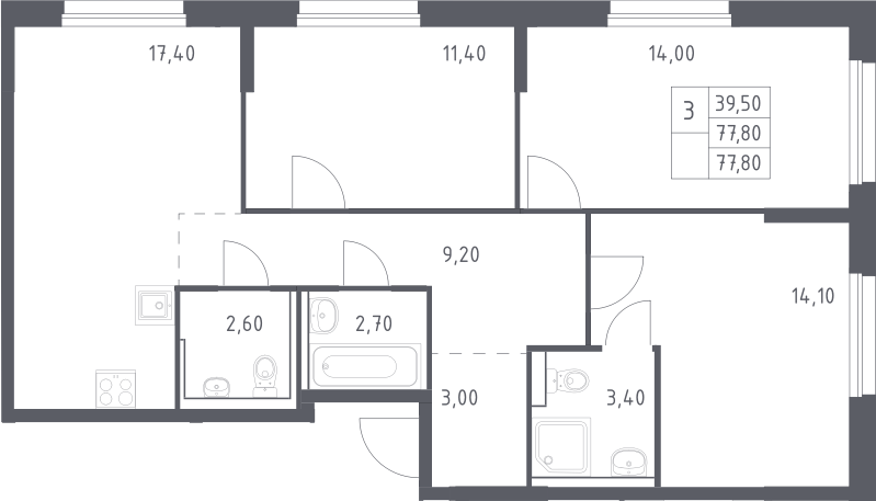 4-комн. Химки Парк