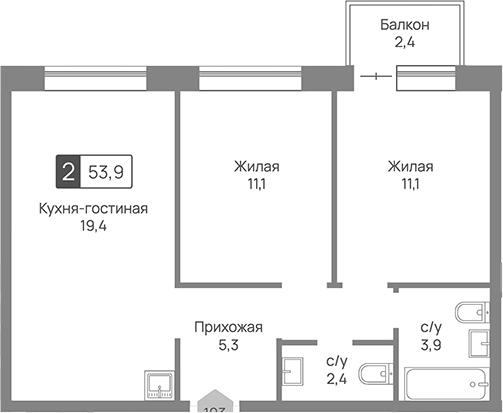 3-комн. Отрада 3