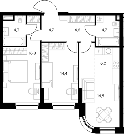 3-комн. Адмирал