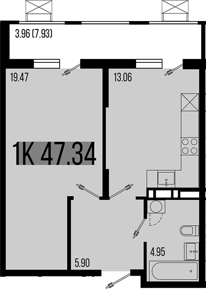 1-комн. квартира, 43.38 м² в ЖК Цветной бульвар — фото 2