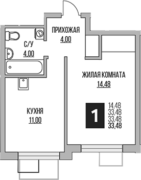 1-комн. Гранель Притяжение Сити