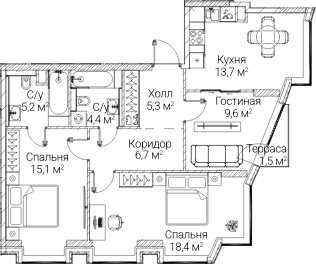 3-комн. СЕЗАР БУДУЩЕЕ