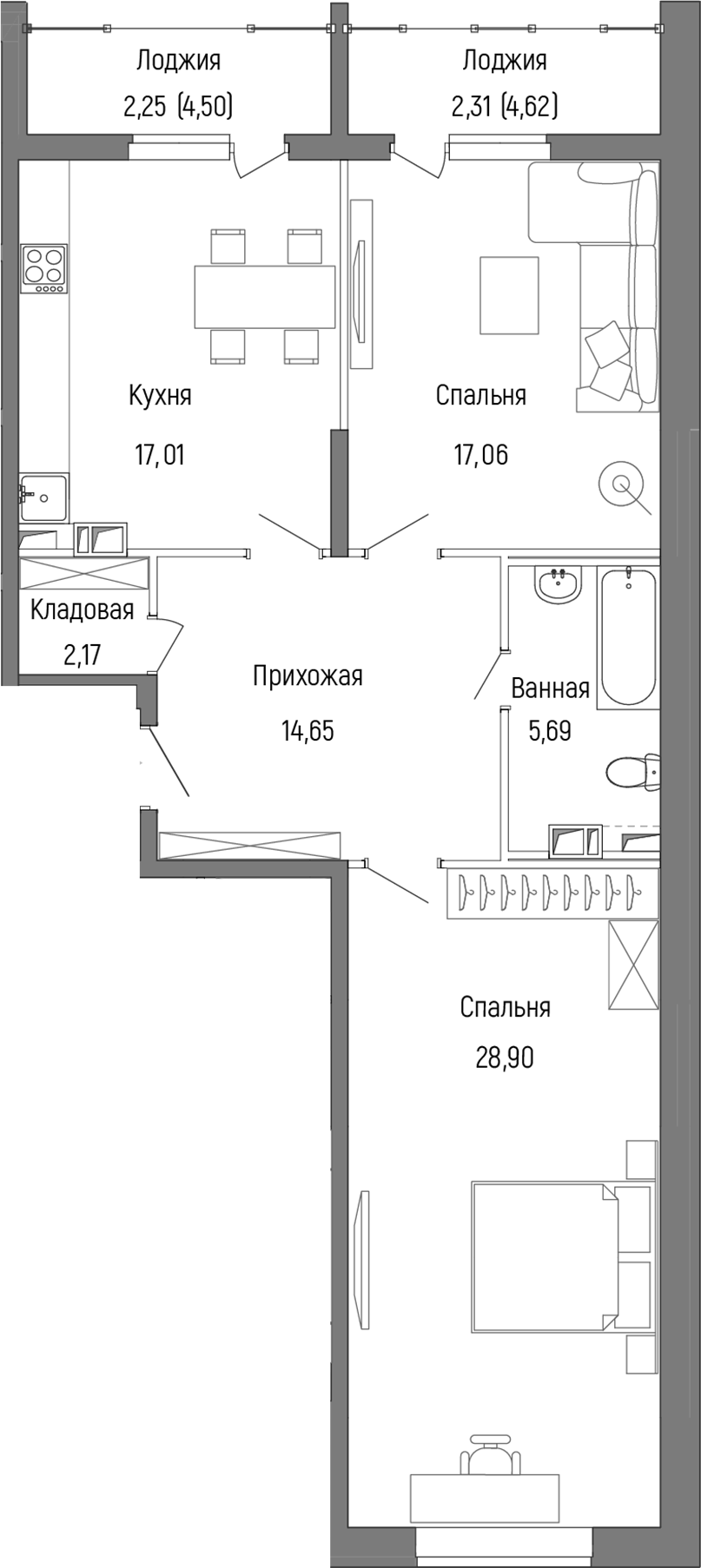 2-комн. Рига Хиллс