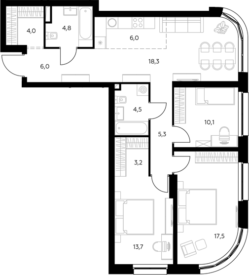 4-комн. Адмирал