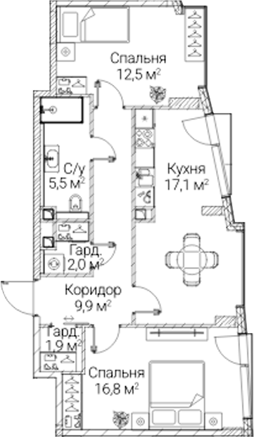 2-комн. СЕЗАР БУДУЩЕЕ