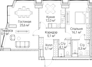 2-комн. СЕЗАР БУДУЩЕЕ