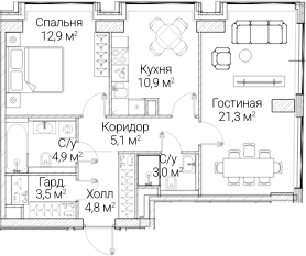 2-комн. СЕЗАР БУДУЩЕЕ