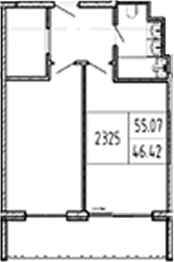 1-комн., 46.42 м², 3/9 этаж, ЖК «Alean Resort Montvert»