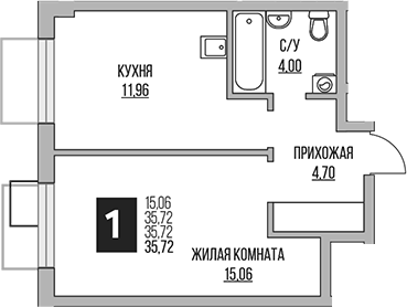 1-комн. Гранель Притяжение Сити