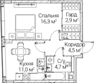 1-комн. СЕЗАР БУДУЩЕЕ