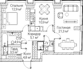 2-комн. СЕЗАР БУДУЩЕЕ