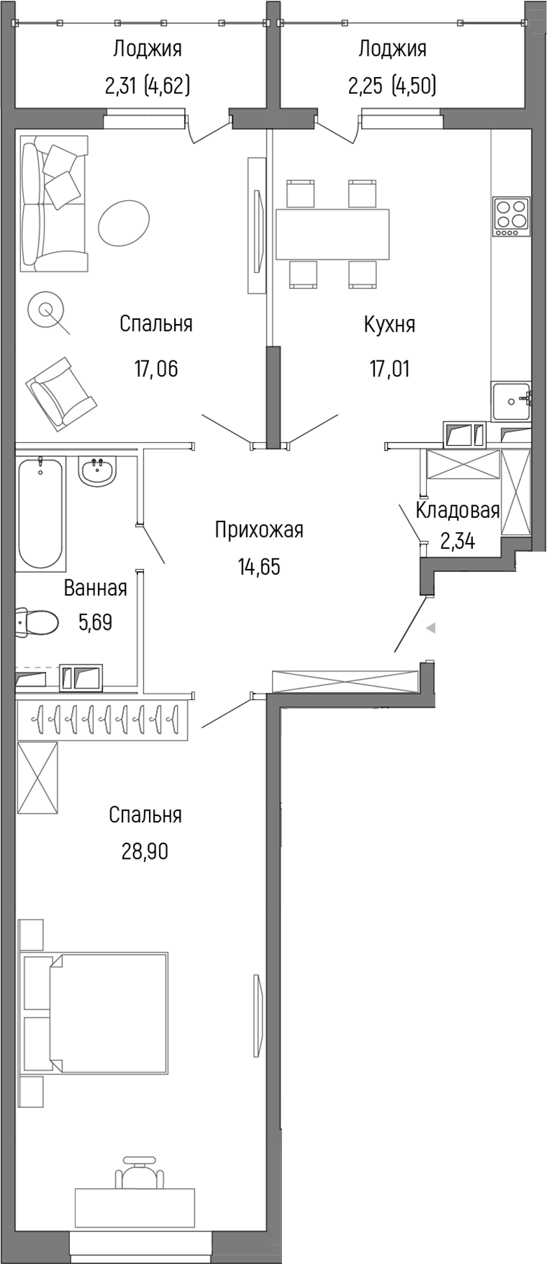 2-комн. Рига Хиллс