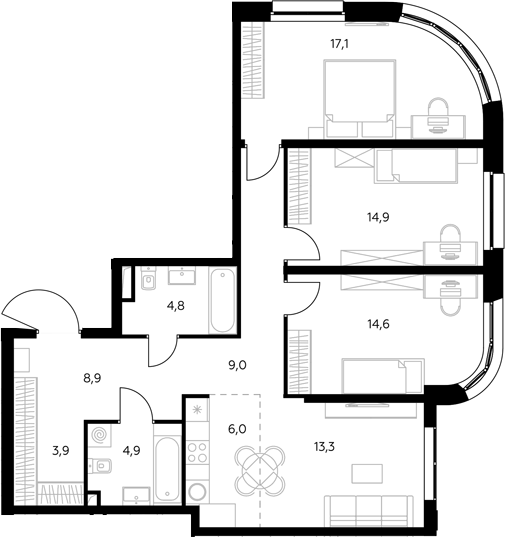 4-комн. Адмирал