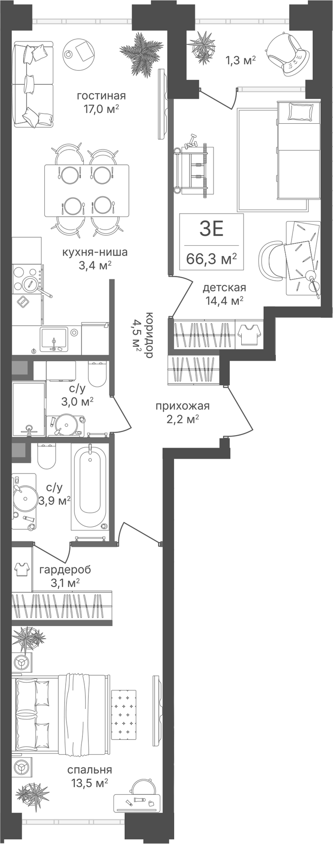 3-комн. Михалковский