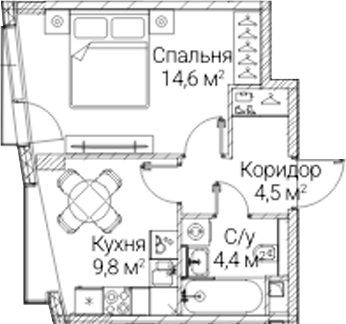 1-комн. СЕЗАР БУДУЩЕЕ