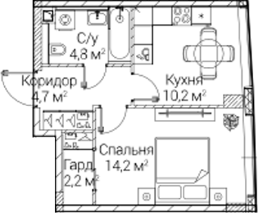 1-комн. СЕЗАР БУДУЩЕЕ