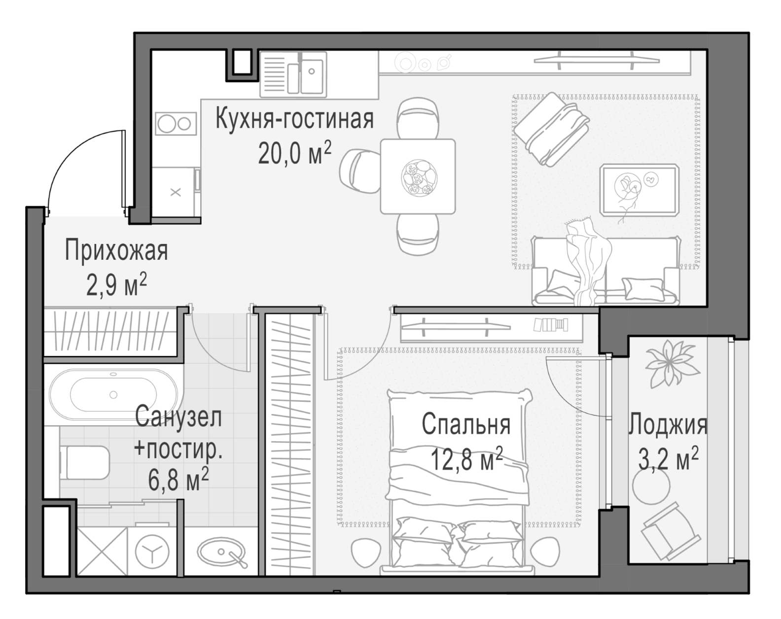 2-комн. Белый Град