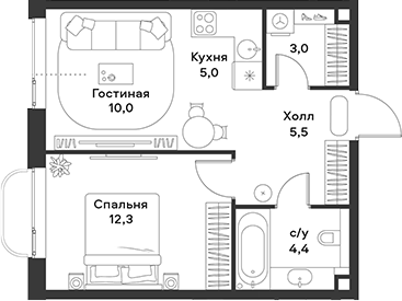 2-комн. АЛИА