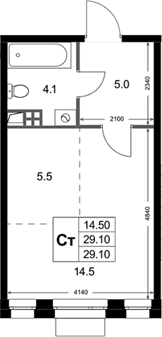 Студия, 29.1 м², 3/3 этаж, ЖК «Кореневский Форт 2.3»