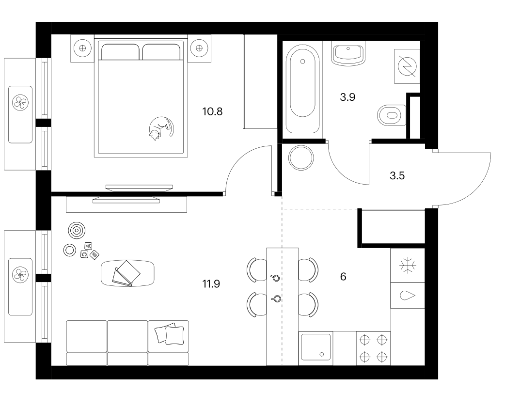 2-комн., 36.1 м², 6/25 этаж, ЖК «Белая Дача парк»